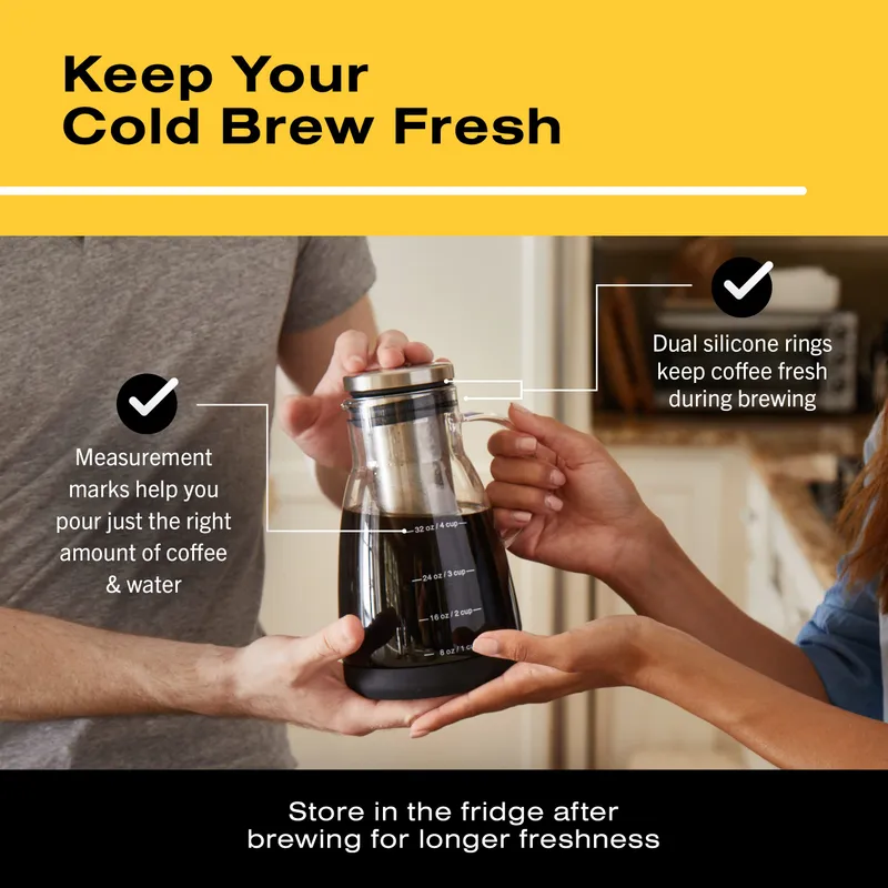 Bean Envy Cold Brew Coffee Maker - 32 oz Glass Cold Brew Pitcher — image 3