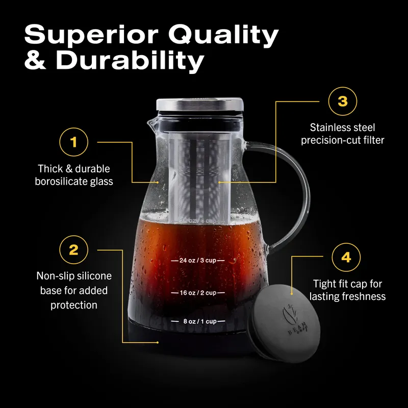 Bean Envy Cold Brew Coffee Maker - 32 oz Glass Cold Brew Pitcher — image 4
